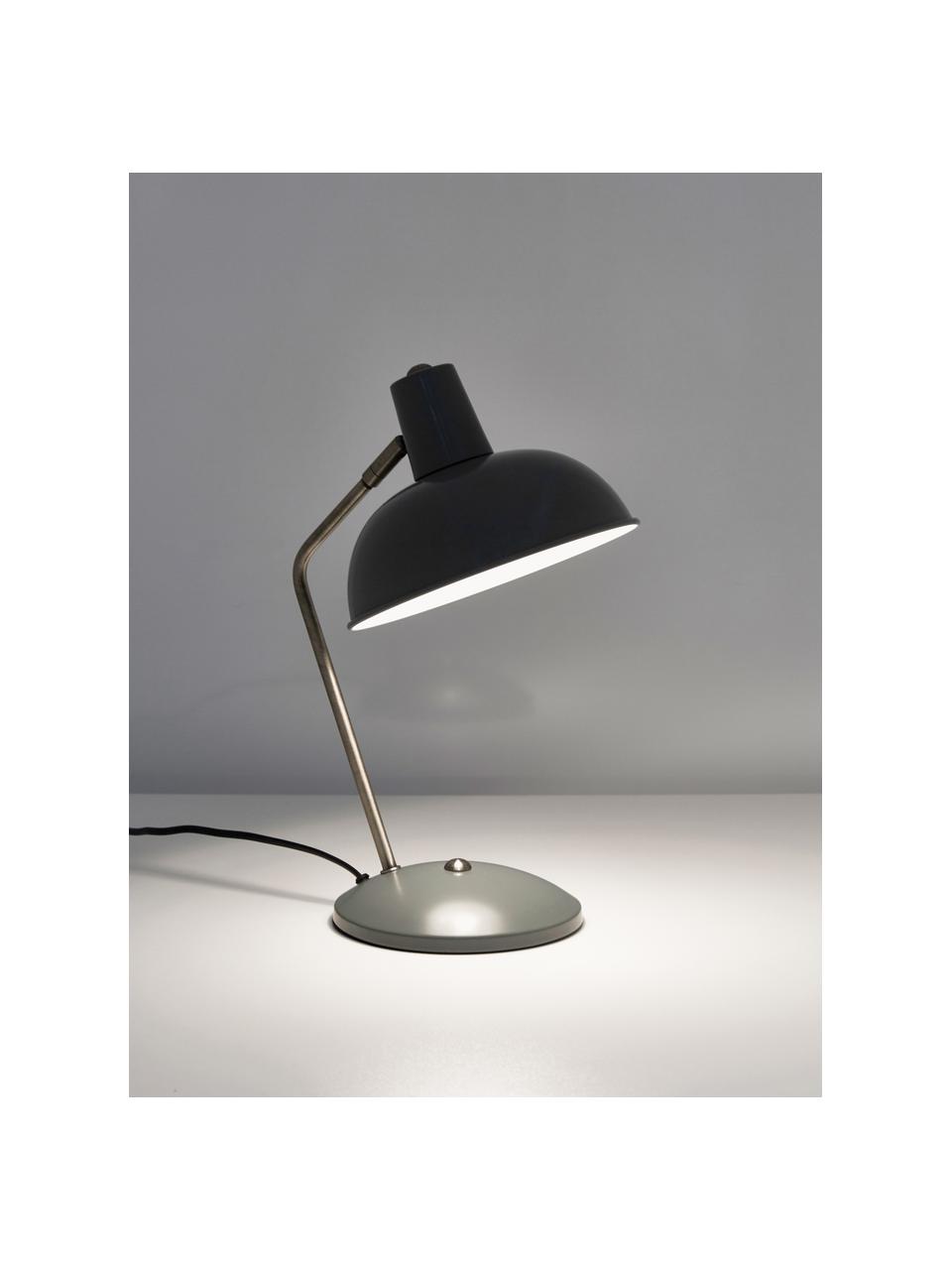 Retro bureaulamp Hood, Lampenkap: gelakt metaal, Lampvoet: gelakt metaal, Groen, goudkleurig, B 20 x H 38 cm