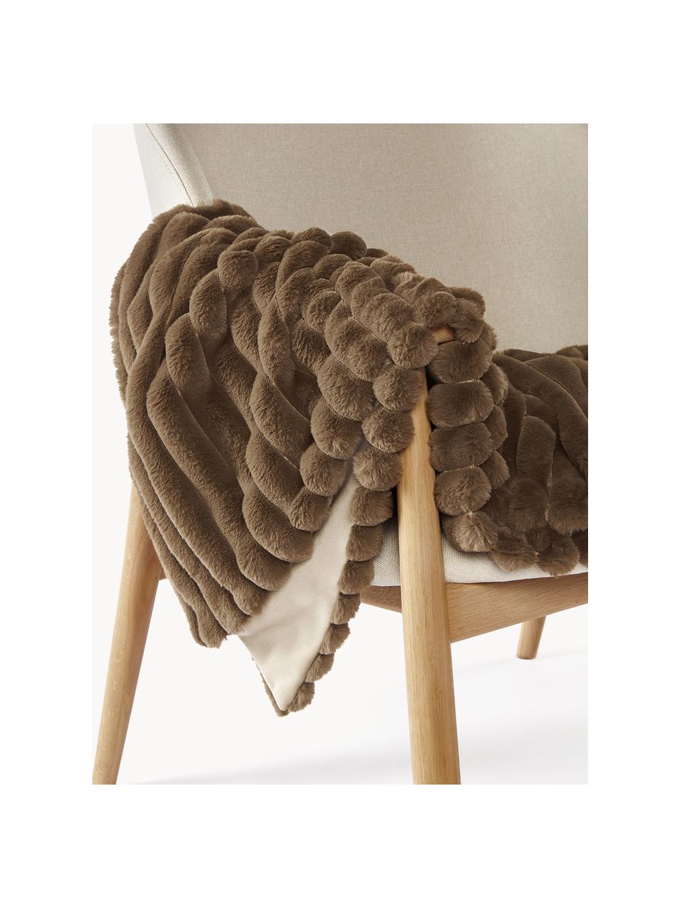 Zachte plaid Lovey van imitatieleer, 100% polyester

Het materiaal dat in dit product wordt gebruikt, is getest op schadelijke stoffen en gecertificeerd volgens STANDARD 100 door OEKO-TEX®, 21.HCN.72514, Hohenstein HTTI, 22.HCN.34554., Donkerbruin, B 150 x L 200 cm  (voor bedden tot 100 x 200 cm)