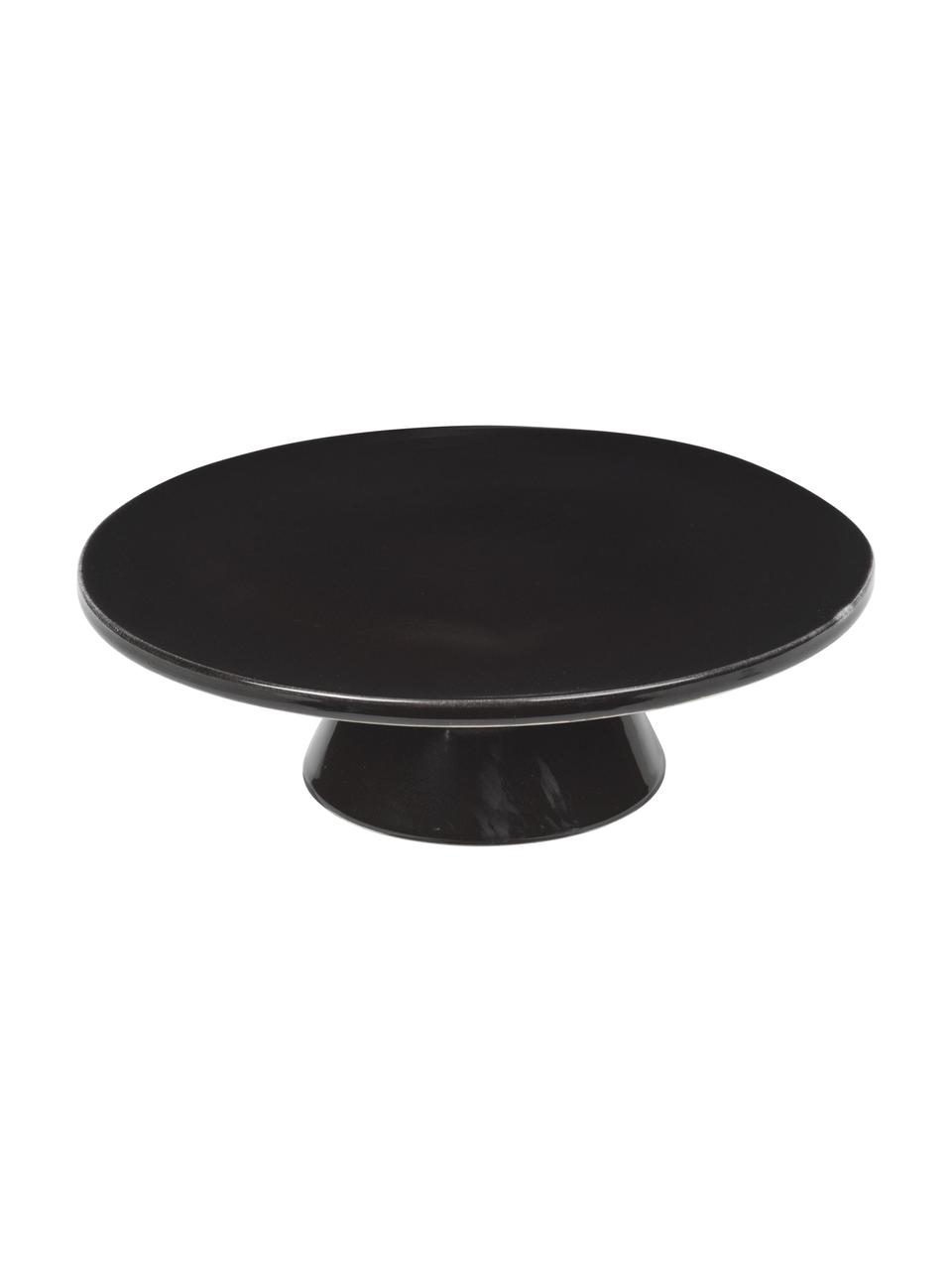 Handgemachte Tortenplatte Nordic Coal, Steingut, Anthrazit, Ø 30 x H 10 cm