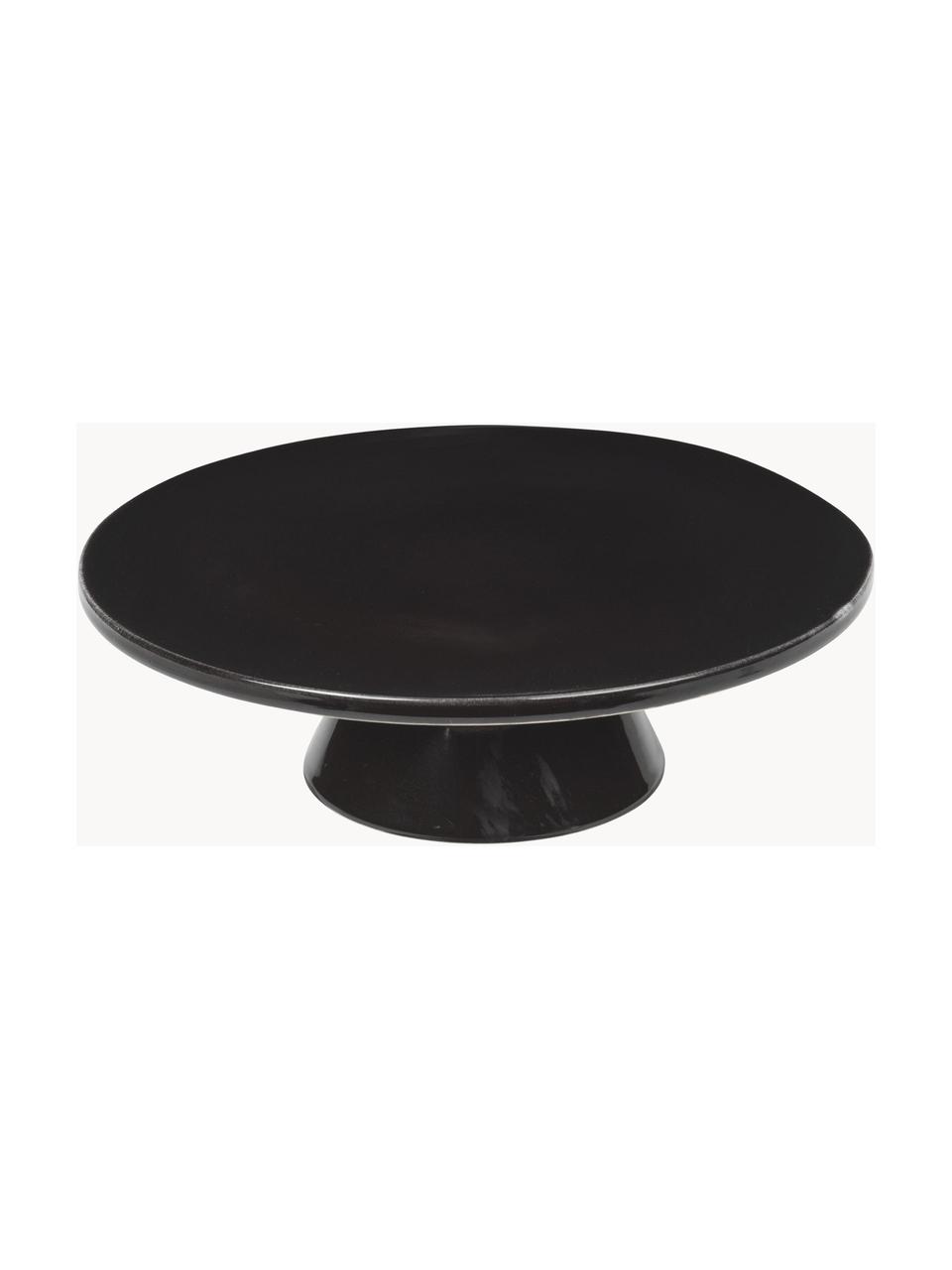 Plat à gâteau artisanal Nordic Coal, Grès cérame, Noir, Ø 30 x haut. 10 cm
