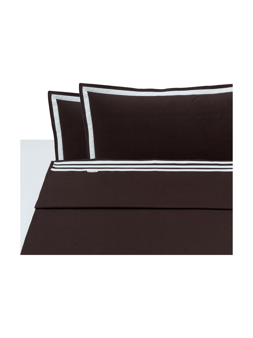 Ropa de cama Hilton, 4 pzas., 100% algodón, Marrón, blanco, Cama 180/200 cm (250 x 290 cm)