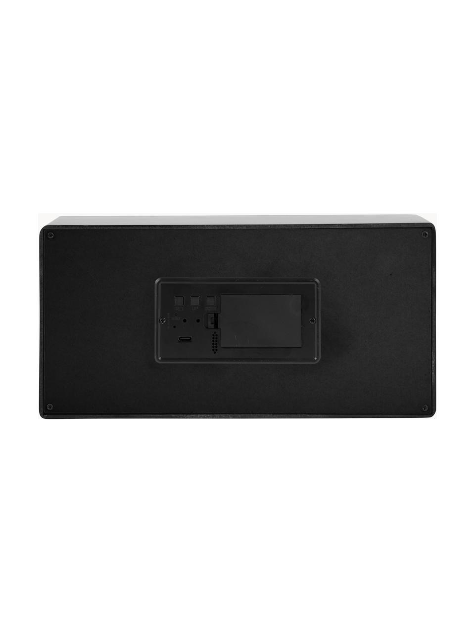 LED-budík Boxed, Drevená dyha, Čierna, Š 25 x V 13 cm