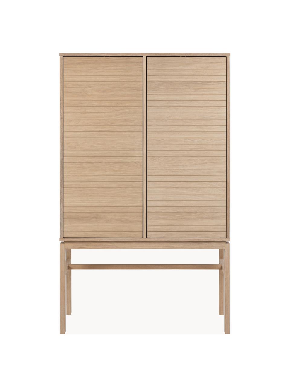 Chiffonnier de madera Linley, Chapa de roble, Madera de roble, An 91 x Al 150 cm