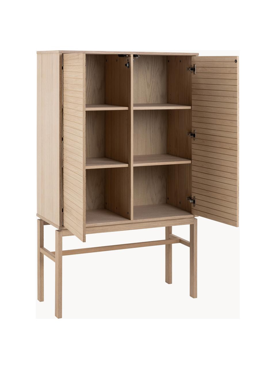 Chiffonnier de madera Linley, Chapa de roble, Madera de roble, An 91 x Al 150 cm