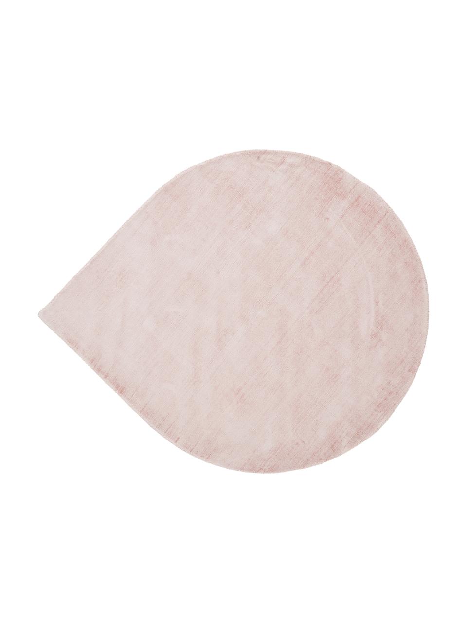 Tapis en viscose rose tissé main Jane Drop, Rose