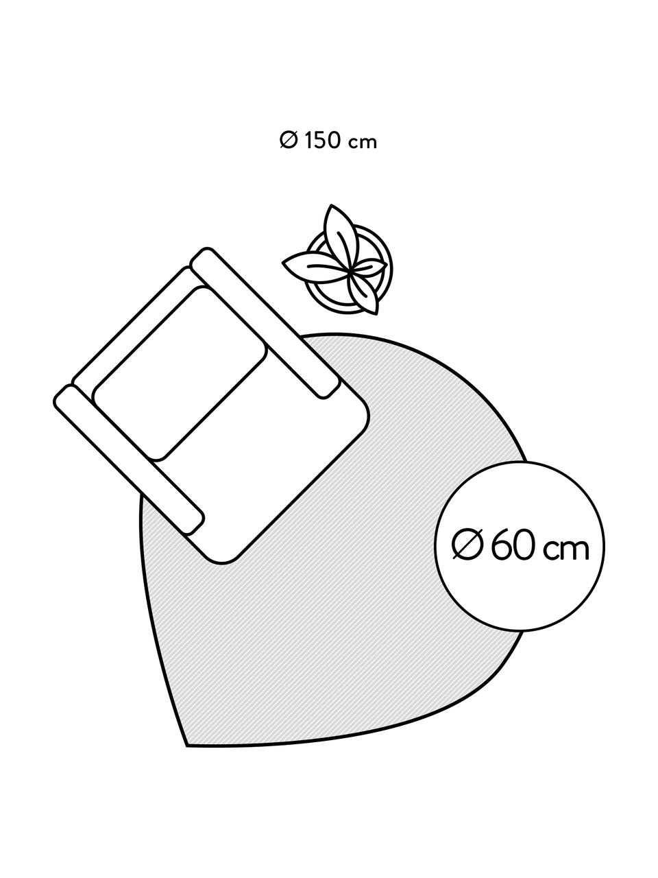 Handgewebter Viskoseteppich Jane Drop in Tropfenform, Flor: 100% Viskose, Rosa, Ø 150 cm (Größe M)