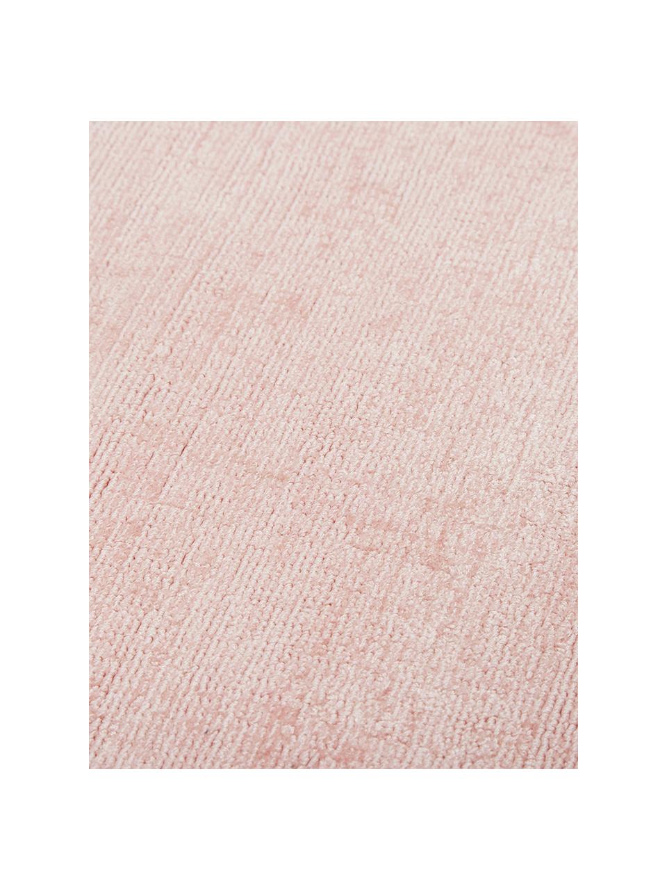 Viscose vloerkleed Jane Drop, Bovenzijde: 100% viscose, Onderzijde: 100% katoen, Roze, Ø 150 cm