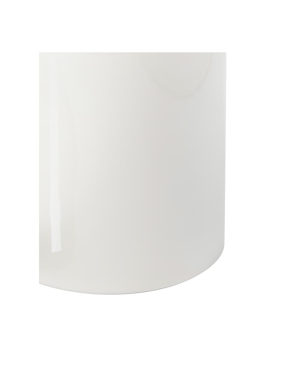 Kulatý odkládací stolek Amina, Kov s práškovým nástřikem, Krémově bílá, lesklá, Ø 28 cm, V 54 cm