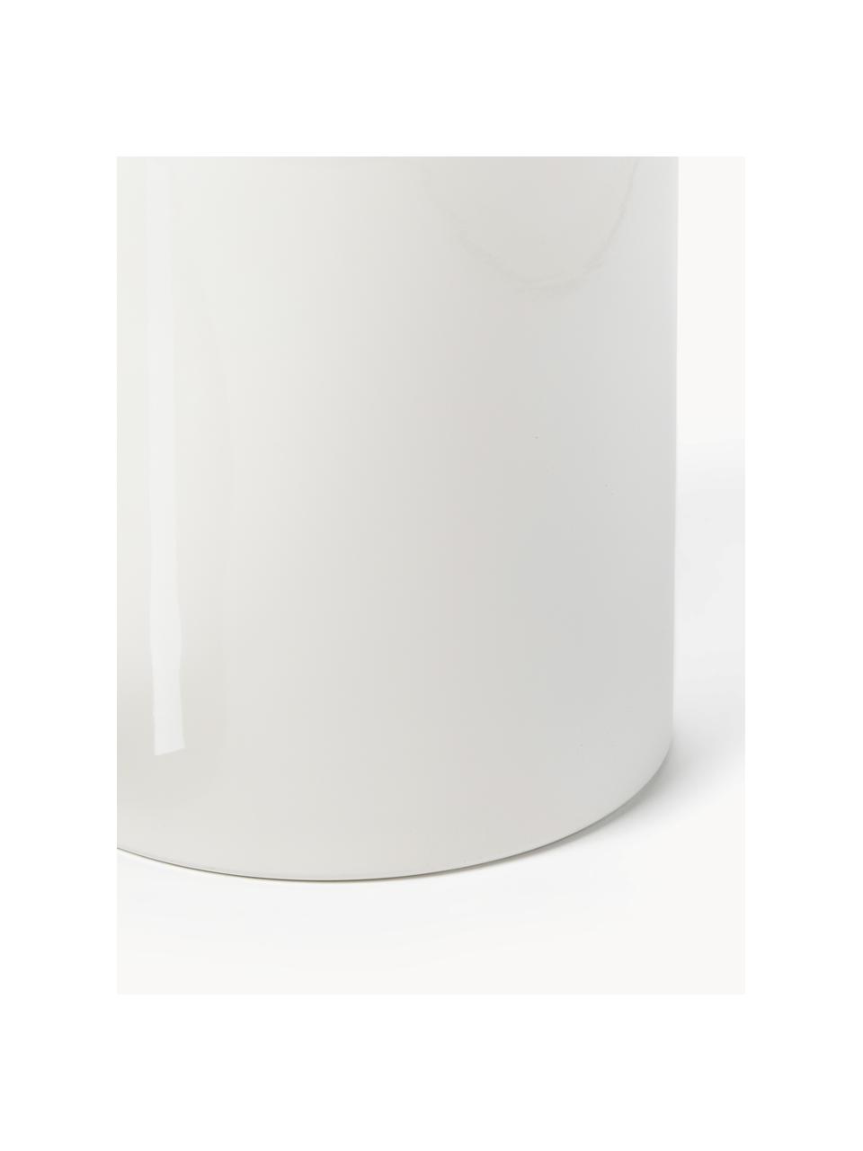 Kulatý odkládací stolek Amina, Kov s práškovým nástřikem, Krémově bílá, lesklá, Ø 28 cm, V 54 cm
