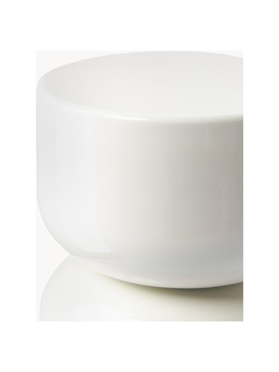 Mesa auxiliar redonda Amina, Metal con pintura en polvo, Blanco crema brillante, Ø 28 x Al 54 cm