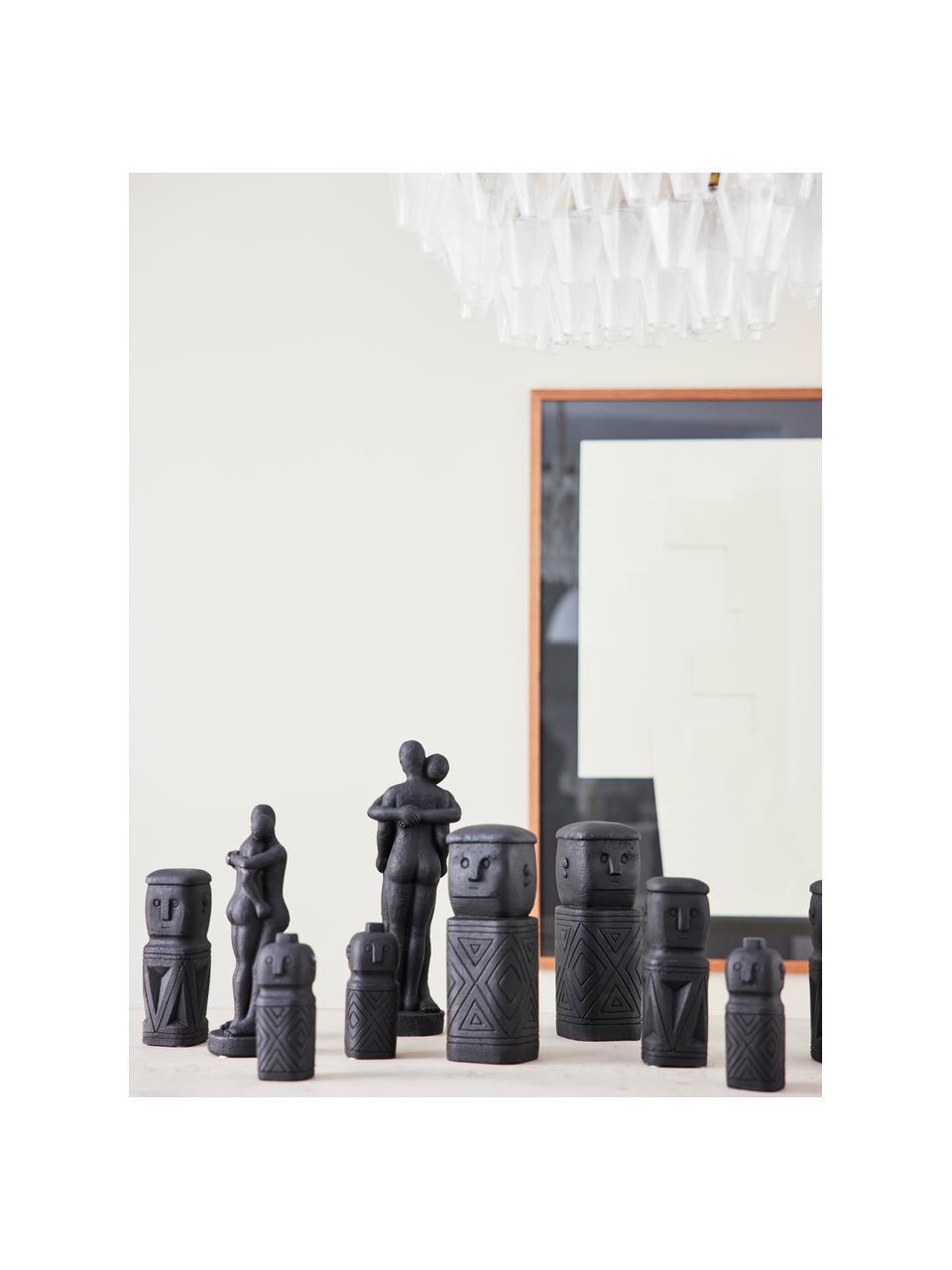 Figura decorativa Mao Middle, Gris cemento, Negro mate, Ø 8 x Al 20 cm