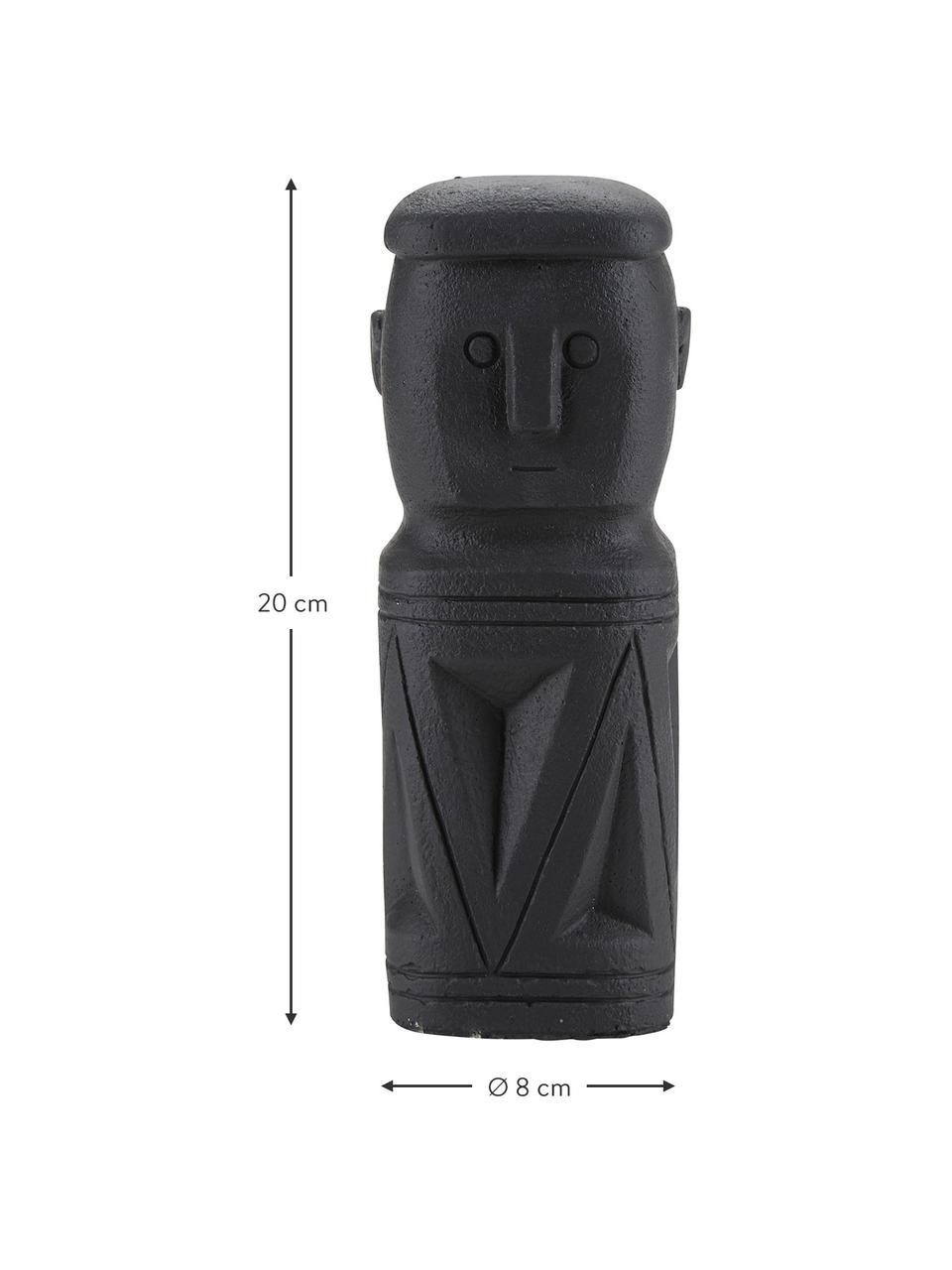 Figura decorativa Mao Middle, Gris cemento, Negro mate, Ø 8 x Al 20 cm