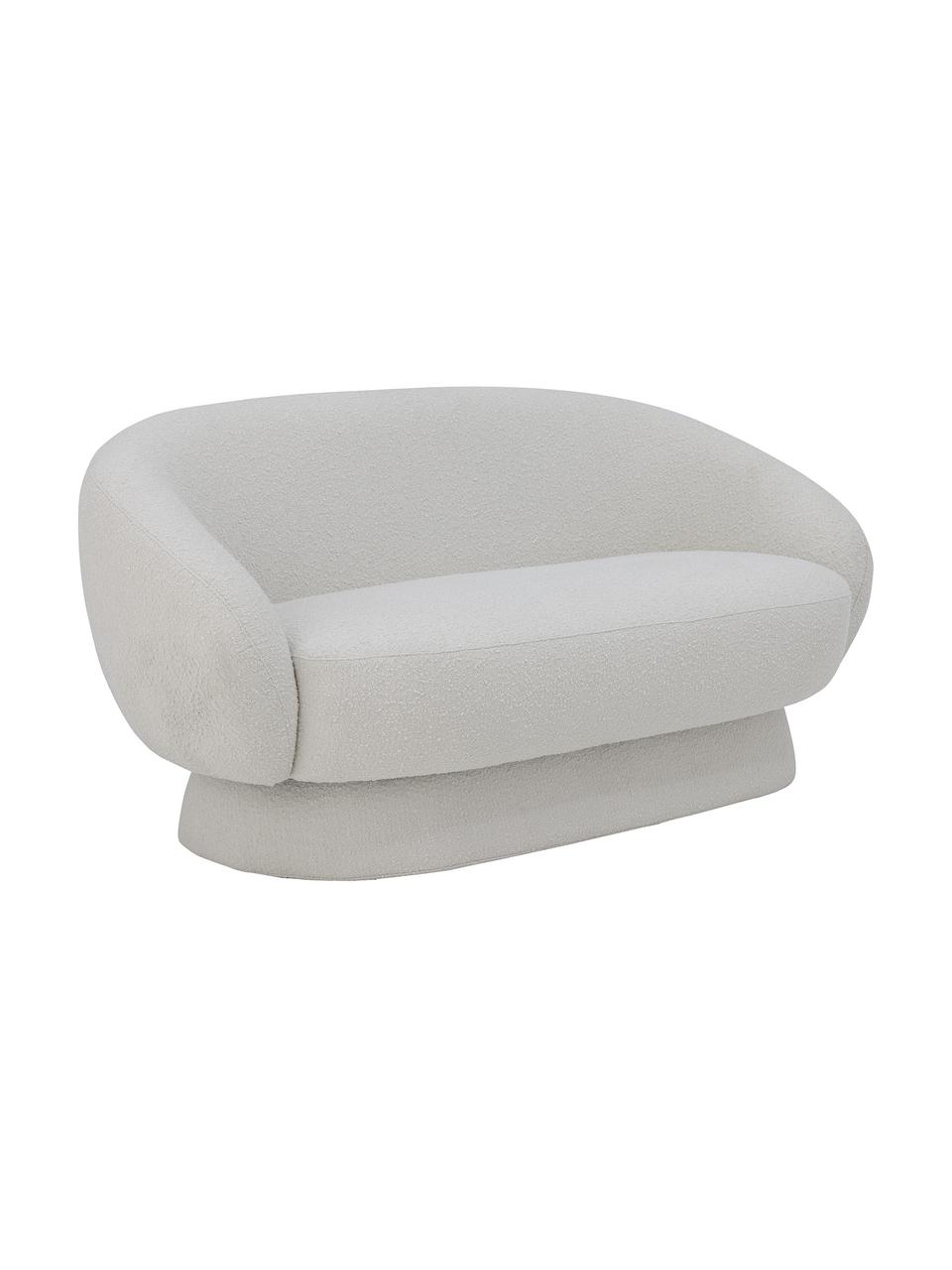 Bouclé-Sofa Ted (2-Sitzer), Bezug: Bouclé (95 % Polyester, 5, Bouclé Weiss, B 160 x T 84 cm