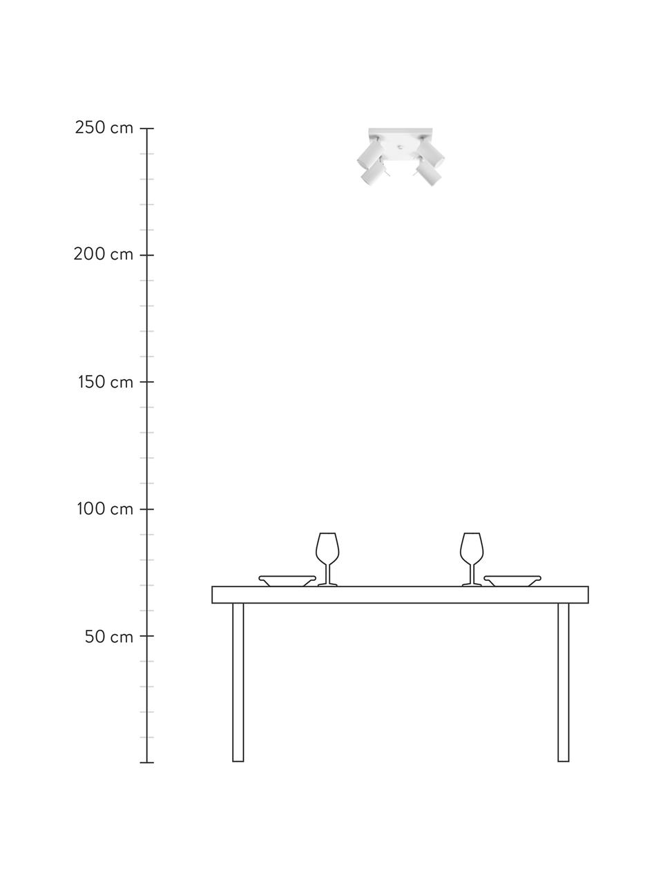 Kleiner Deckenstrahler Etna, Baldachin: Stahl, lackiert, Weiß, B 25 x H 15 cm