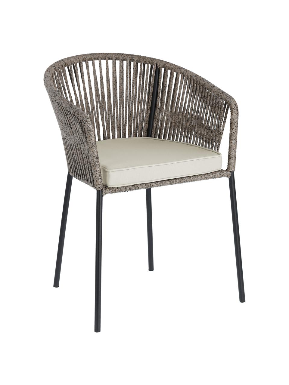 Záhradná stolička Yanet, Béžová, sivá, Š 56 x H 51 cm