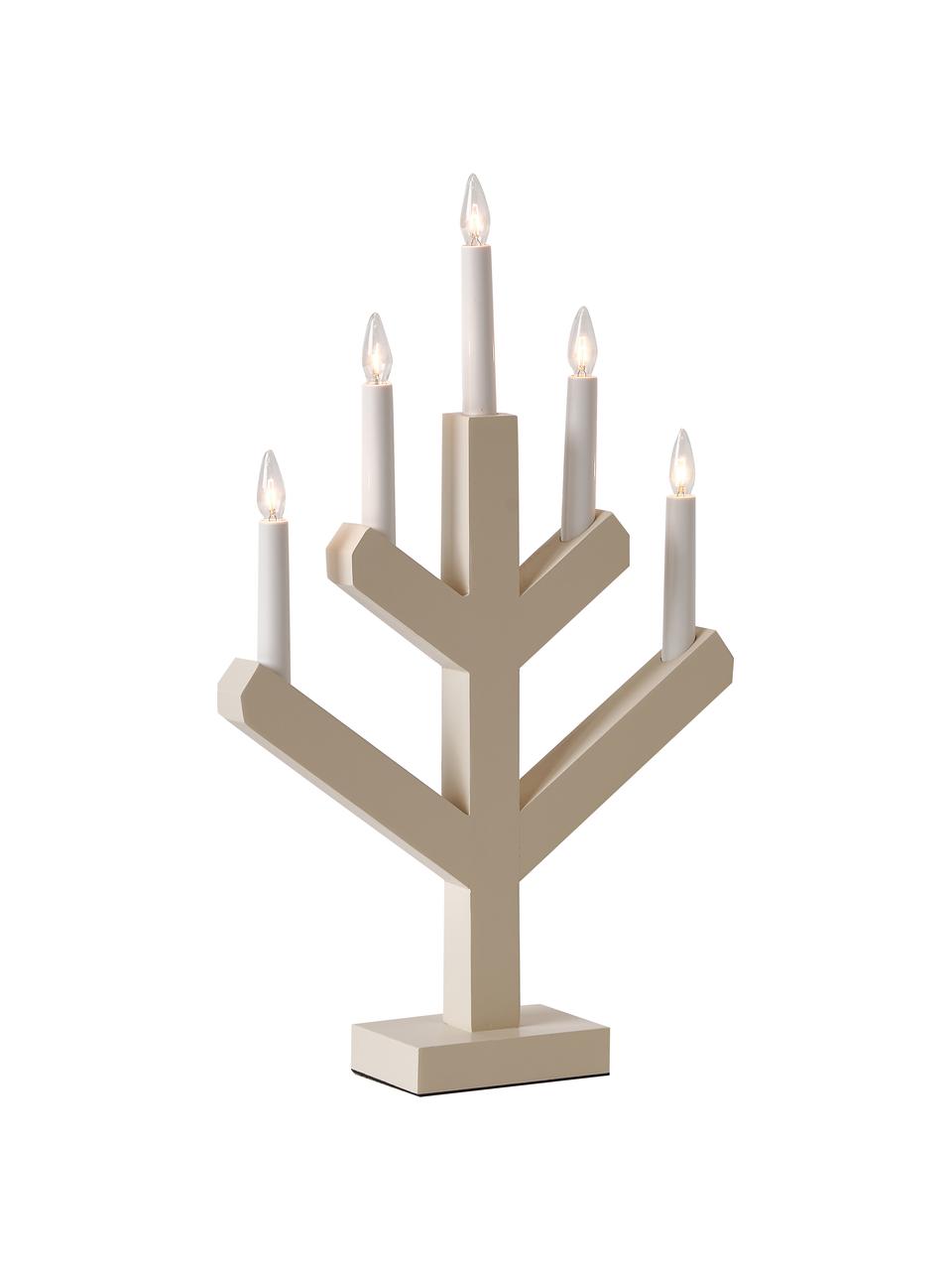 Lámpara de mesa LED de madera Vinga, Estructura: madera, Beige, blanco, An 32 x Al 50 cm