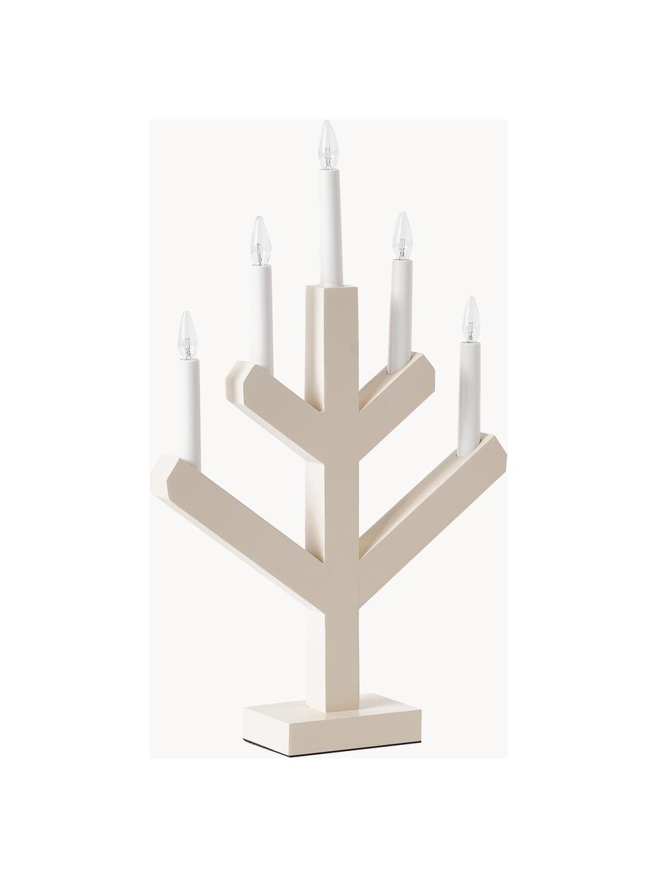 Lampada da finestra in legno con candele LED Vinga, Beige, bianco, Larg. 32 x Alt. 50 cm