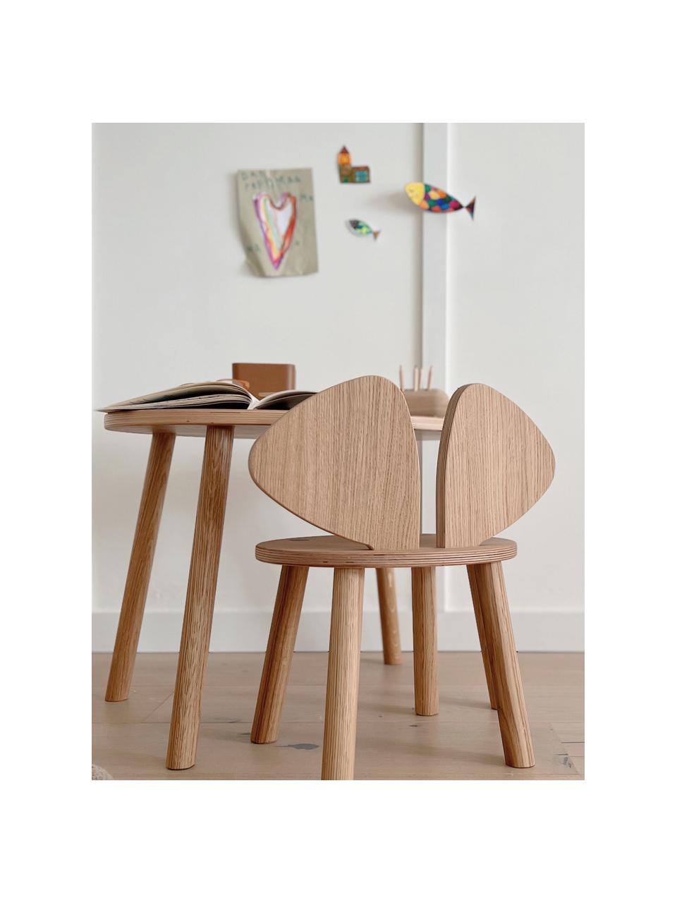Krzesełko dla dzieci z drewna Mouse, Fornir dębowy

Ten produkt jest wykonany z drewna pochodzącego ze zrównoważonych upraw, które posiada certyfikat FSC®, Drewno dębowe, S 43 x G 28 cm
