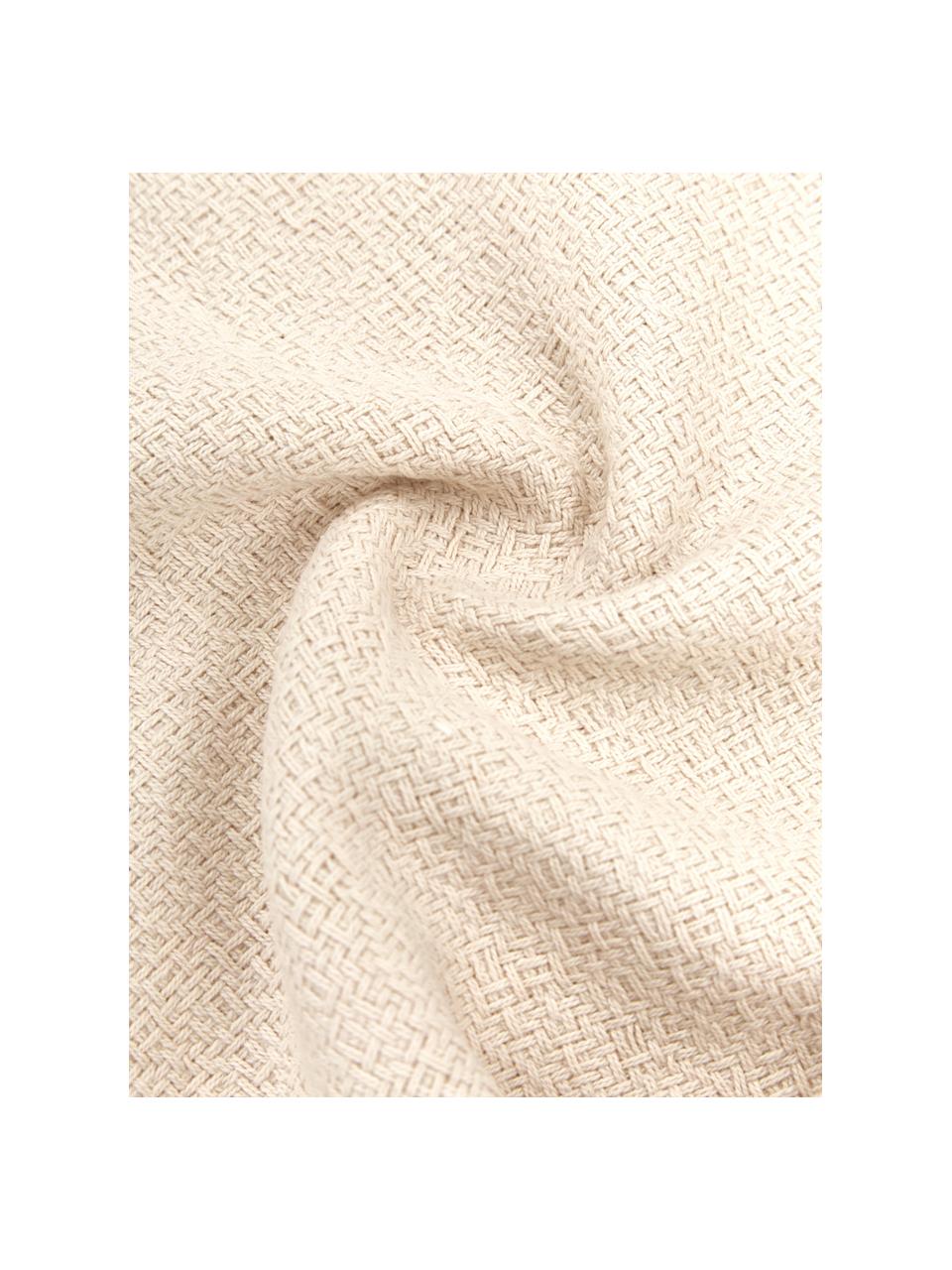 Povlak na polštář s ozdobnými střapci Lori, 100% bavlna, Béžová, Š 40 cm, D 40 cm