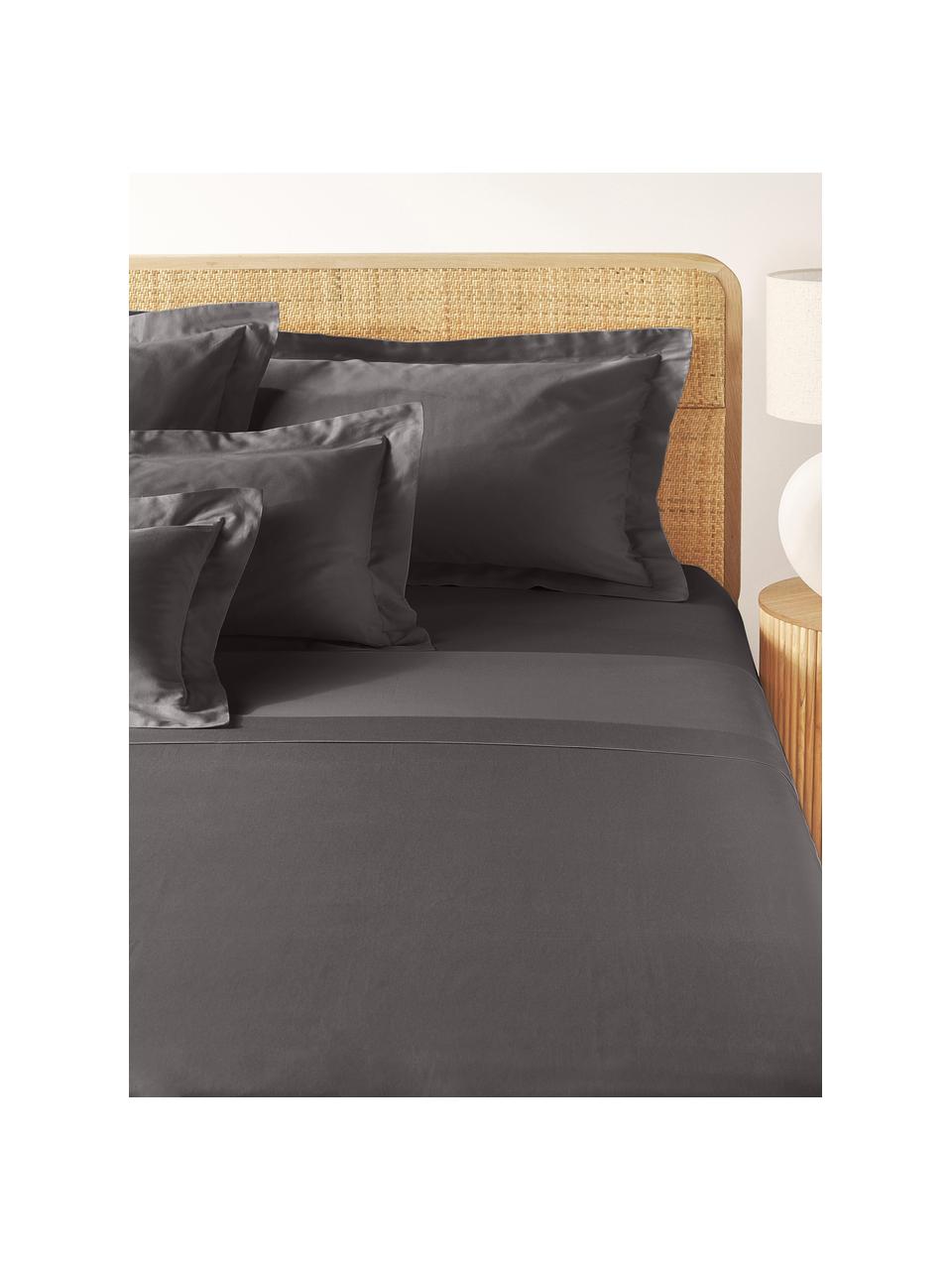 Sábana encimera de satén Premium, Gris antracita, Cama 150/160 cm (240 x 280 cm)