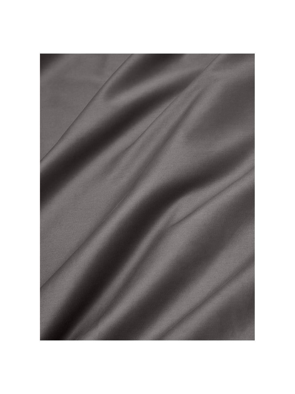 Baumwollsatin-Betttuch Premium, Webart: Satin Fadendichte 400 TC,, Anthrazit, B 240 x L 280 cm