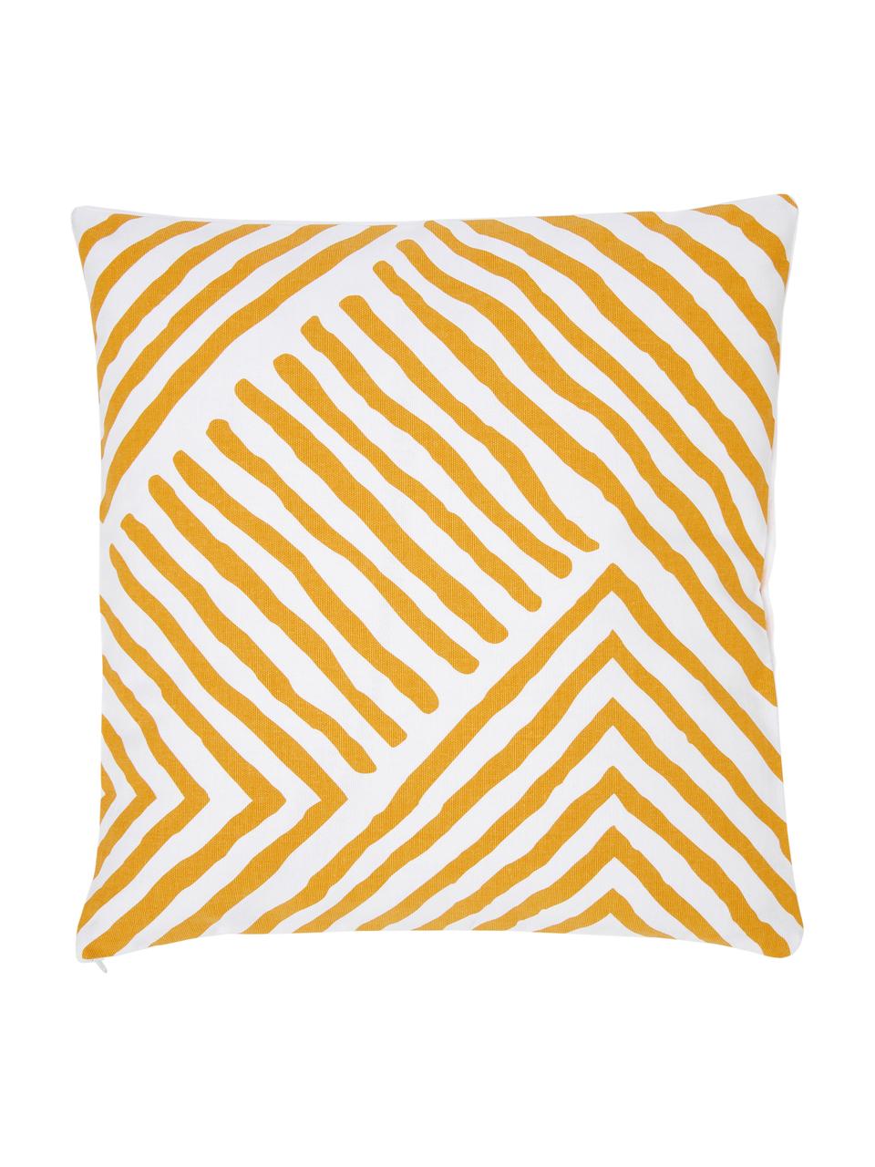 Housse de coussin 40x40 jaune Mia, Orange, blanc