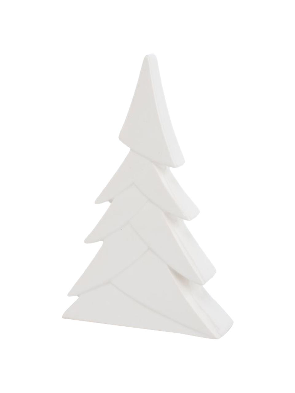 Set 2 alberi di Natale decorativi fatti a mano Jade, Gres, Bianco, Ø 12 x Alt. 19 cm