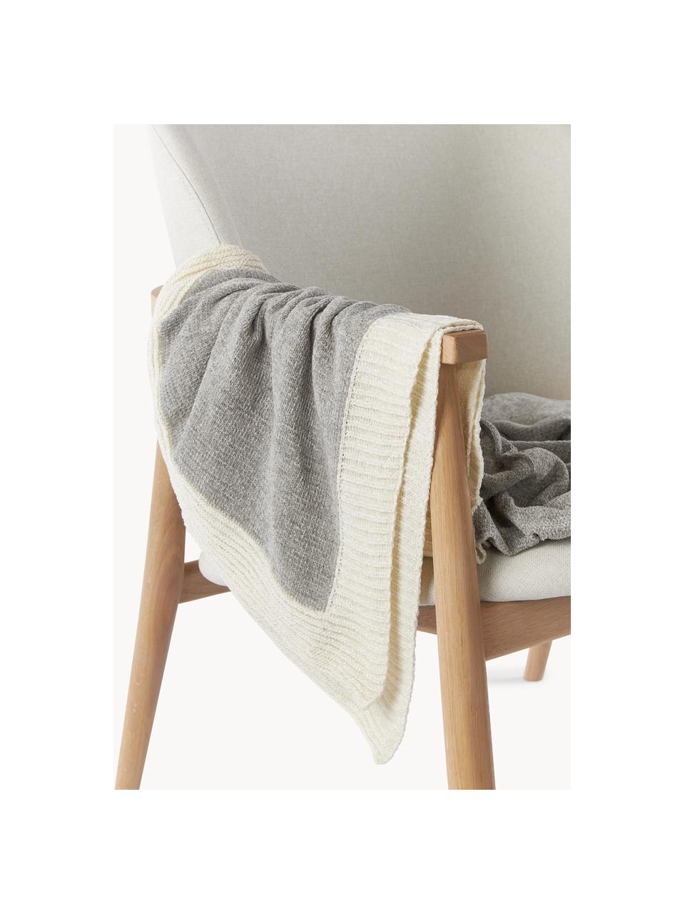 Ženilková deka Demi, 100 %  bavlna, Svetlosivá, krémovobiela, Š 130 x D 170 cm