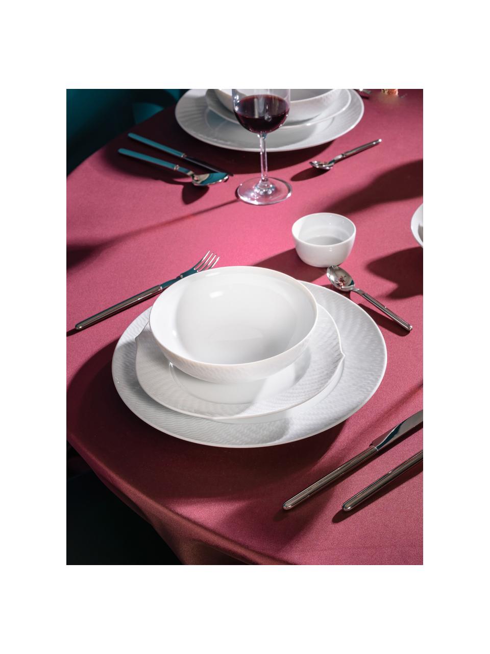 Ručne vyrobené plytké taniere z porcelánu No. 41, 2 ks, Porcelán, Biela, Ø 29 cm