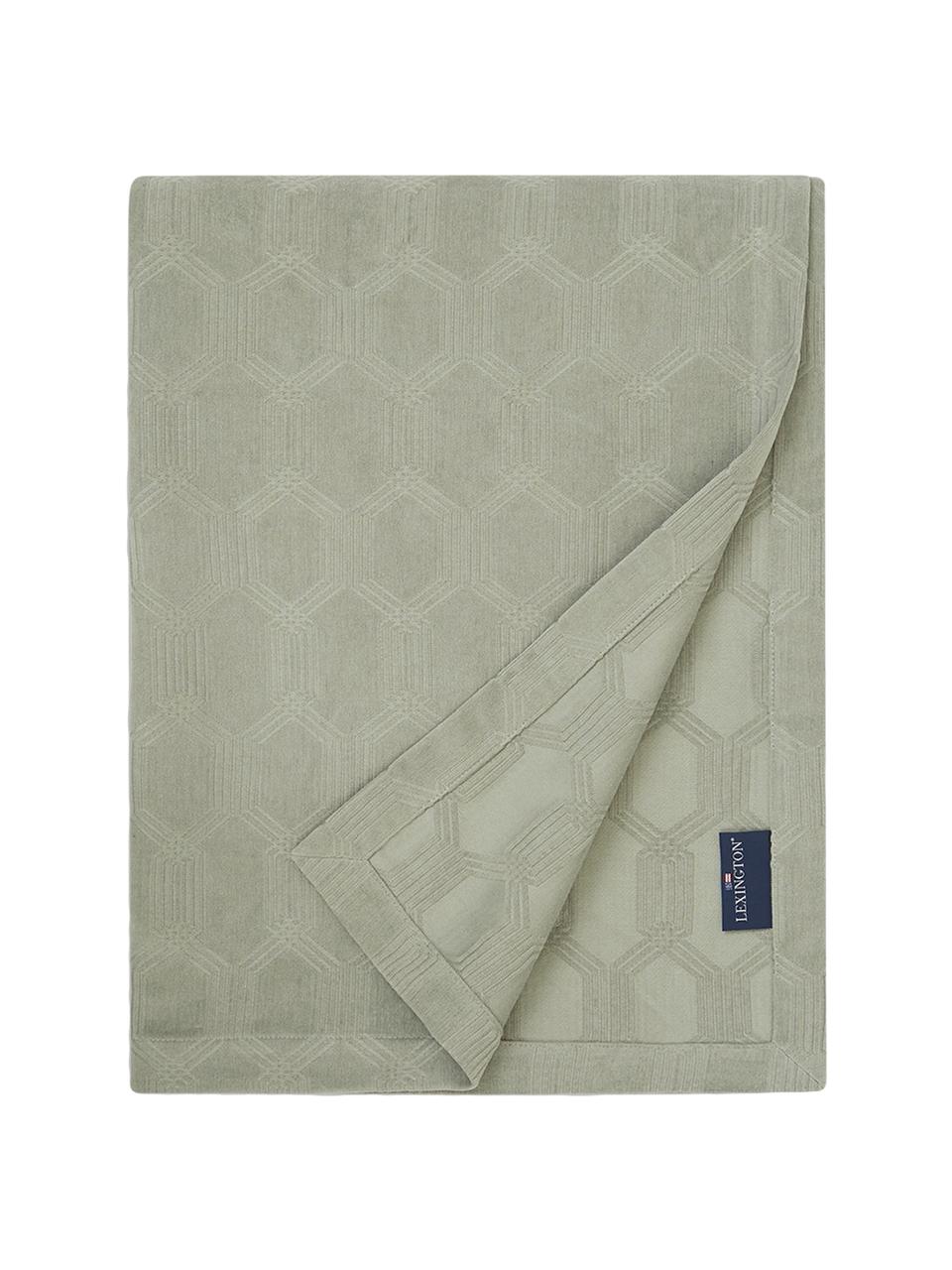 Fluwelen bedsprei Jacky in saliegroen, Weeftechniek: jacquard, Saliegroen, 160 x 240 cm