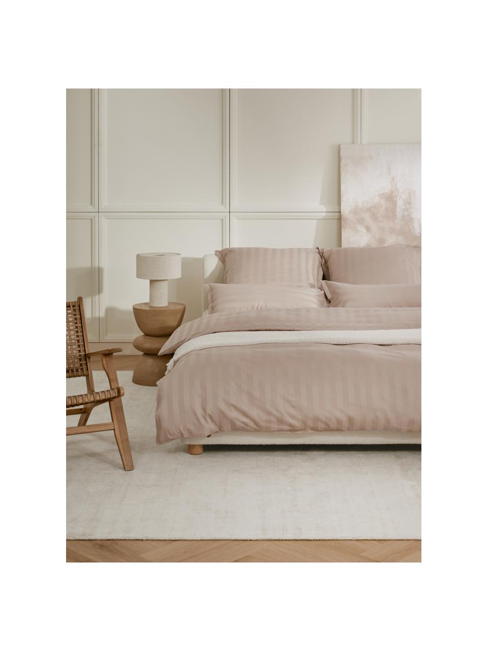 Housse de couette en satin Willa, Beige clair, larg. 240 x long. 220 cm