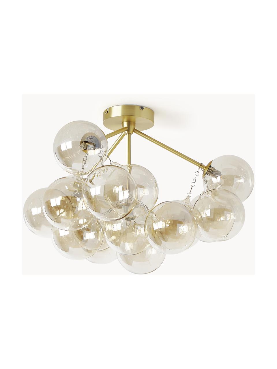 Stropná lampa so sklenenými guľami Bubbles, Odtiene zlatej, Ø 60 x V 36 cm