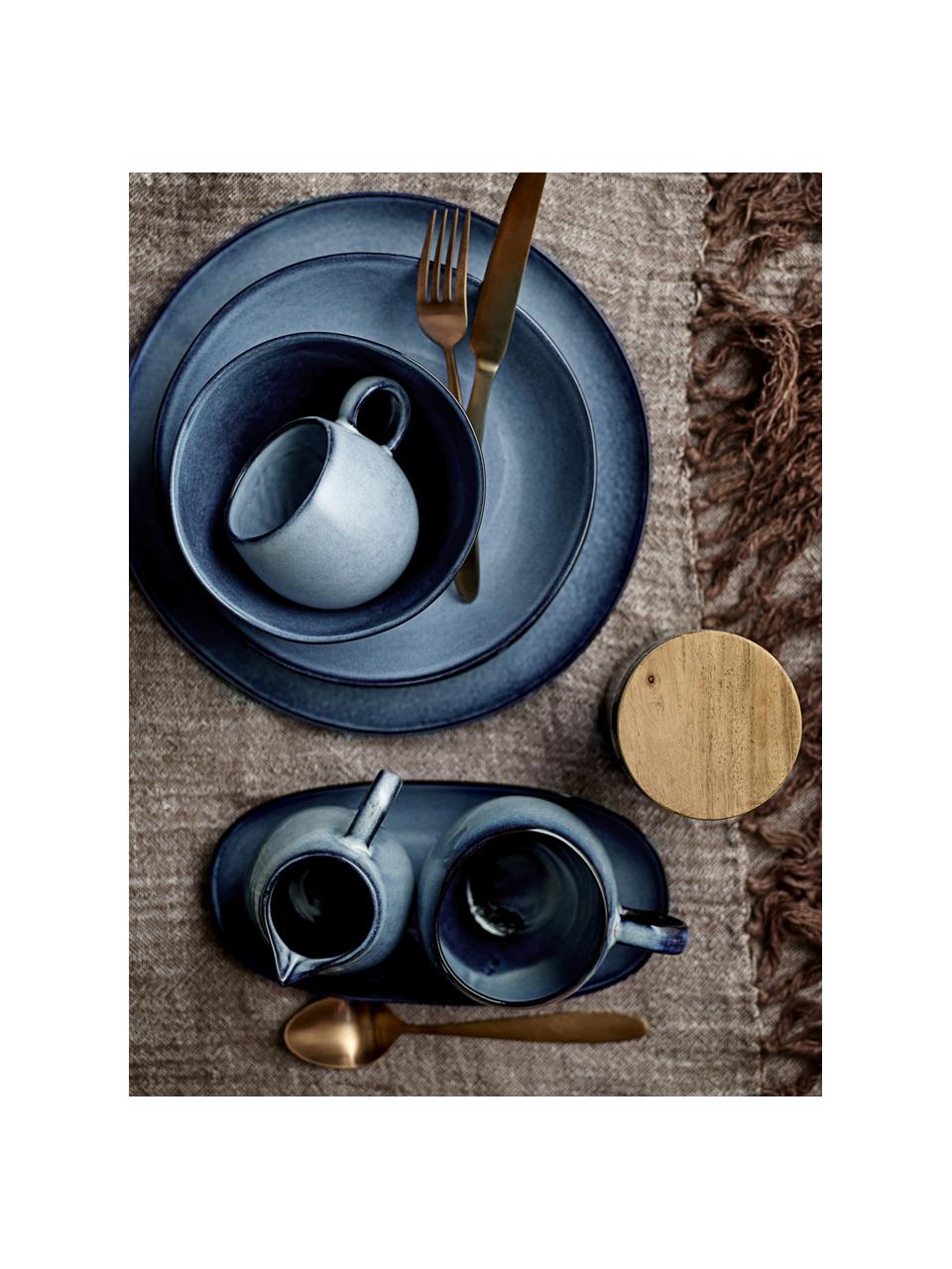 Handgemaakte keramische kommen Sandrine in blauwe tinten, 6 stuks, Keramiek, Blauw, Ø 15 x H 8 cm