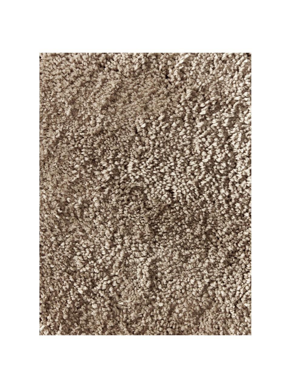 Pluizig hoogpolig vloerkleed Leighton, Microvezels (100% polyester, GRS-gecertificeerd), Bruin, B 80 x L 150 cm (maat XS)