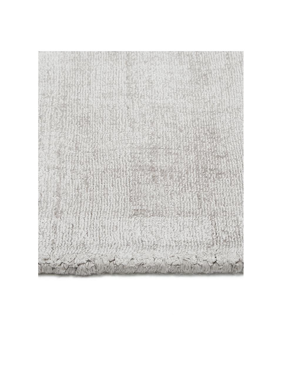 Tapis de couloir en viscose tissé main Jane, Grège, larg. 80 x long. 200 cm