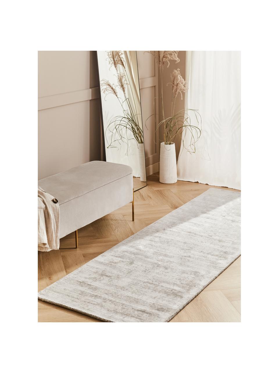 Ručně tkaný viskózový běhoun Jane, Greige, Š 80 cm, D 200 cm
