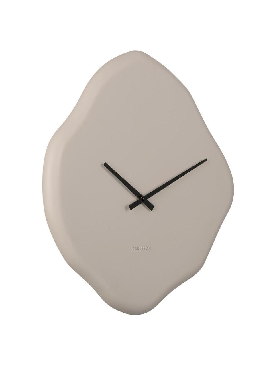 Reloj de pared con forma orgánica Organic Diamond, Poliresina, Beige, An 35 x Al 38 cm