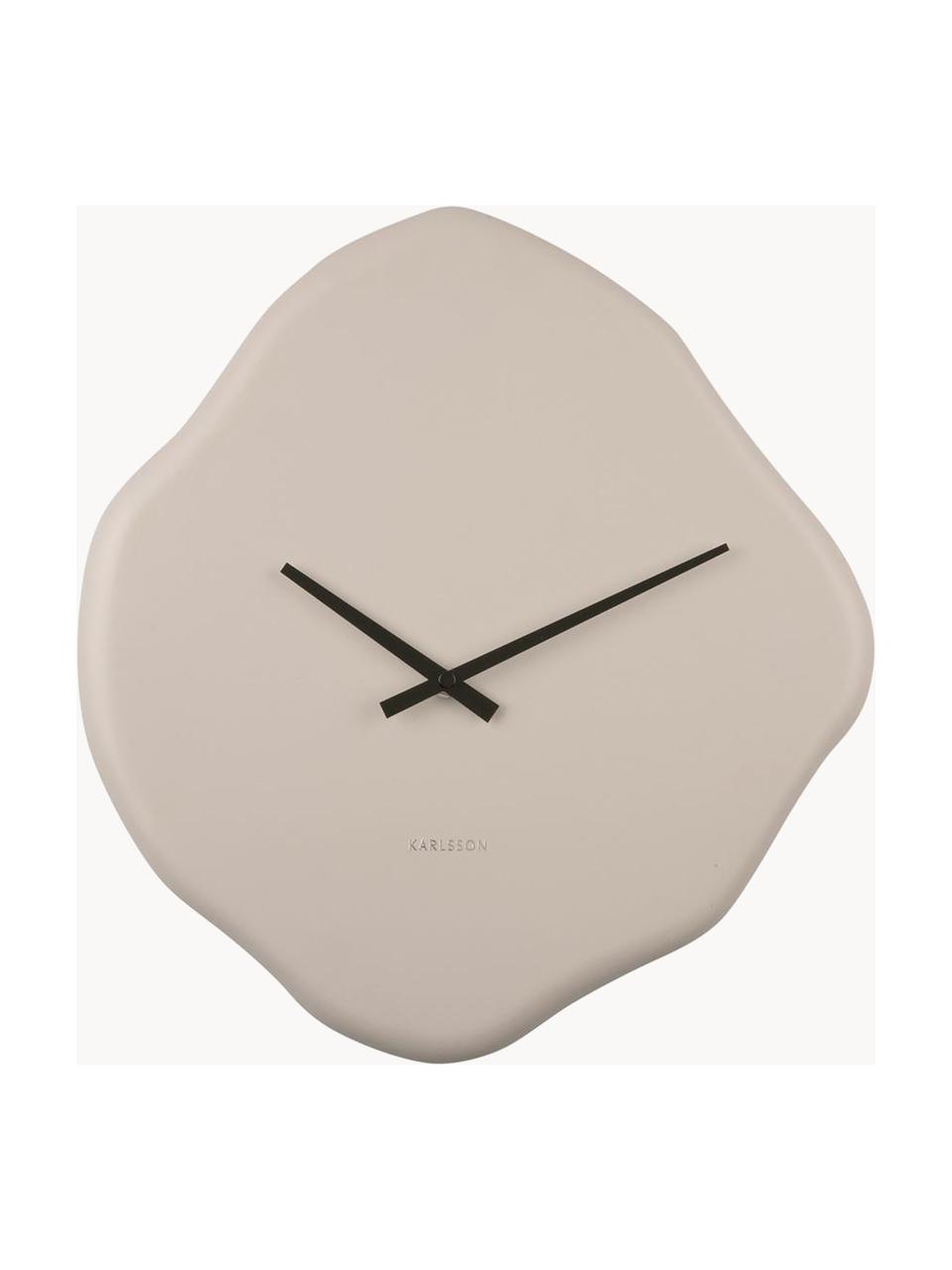 Reloj de pared con forma orgánica Organic Diamond, Poliresina, Beige, An 35 x Al 38 cm