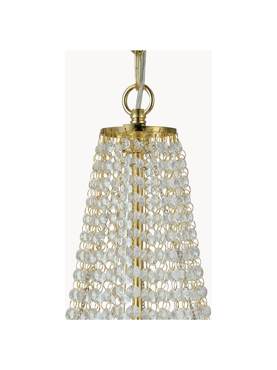 Lámpara de araña Gränsö, Anclaje: metal latón, Dorado, transparente, Ø 40 x Al 59 cm