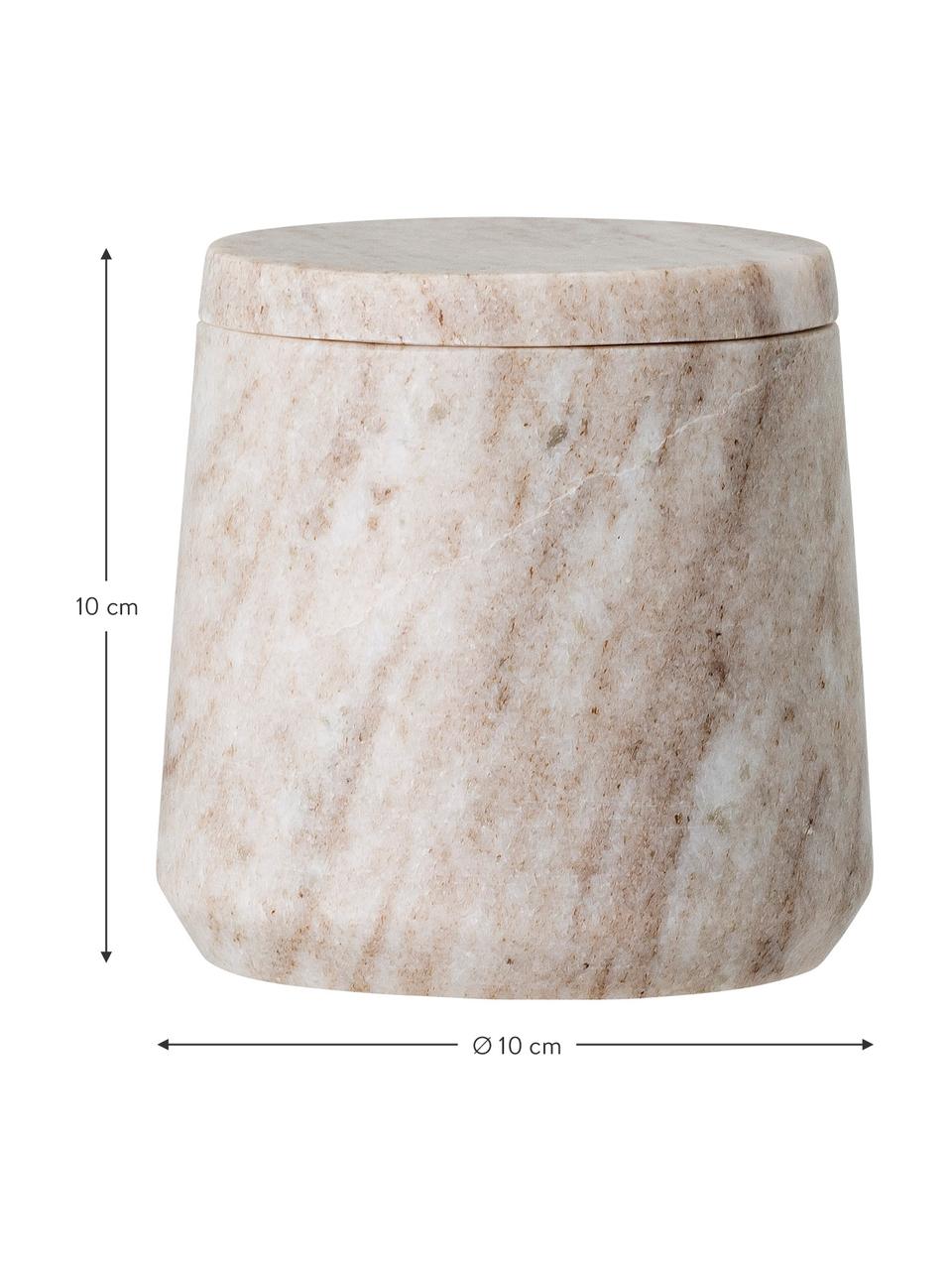 Boîte de rangement marbre Felica, Marbre, Marbre beige, Ø 10 x haut. 10 cm