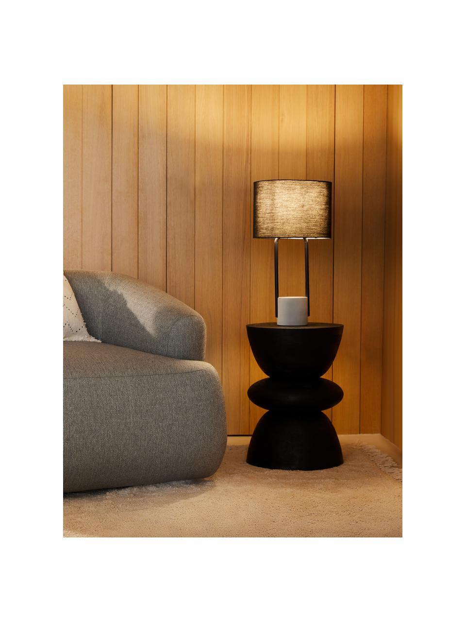 Lampa stołowa z betonową podstawą Pipero, Klosz: czarny Podstawa lampy: czarny, matowy, szary Kabel: czarny, Ø 28 x W 51 cm