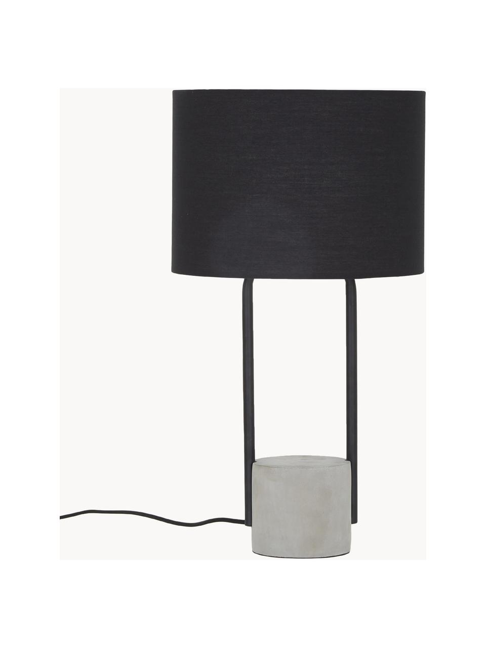 Grande lampe à poser avec pied en béton Pipero, Noir, gris, Ø 28 x haut. 51 cm