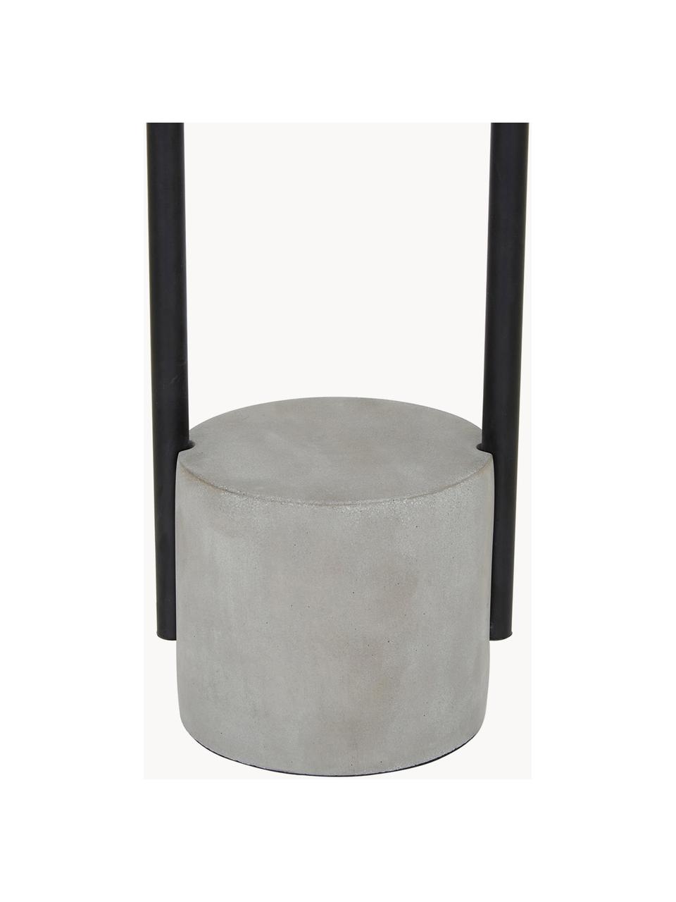 Lámpara de mesa grande de cemento Pipero, Pantalla: tela, Cable: cubierto en tela, Negro, gris, Ø 28 x Al 51 cm