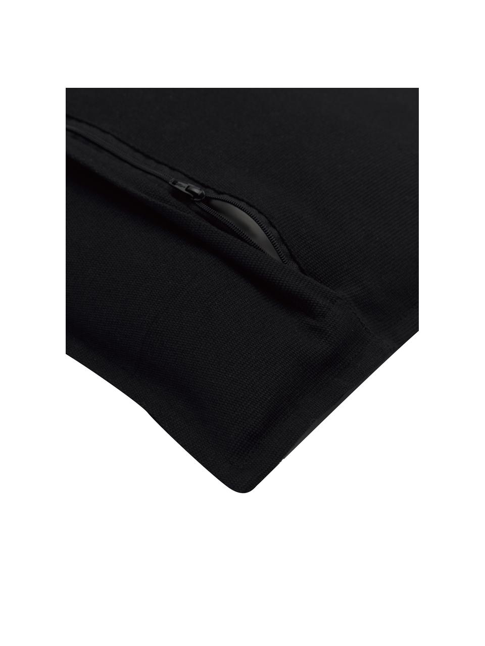 Housse de coussin noire Mads, 100 % coton, Noir, larg. 50 x long. 50 cm