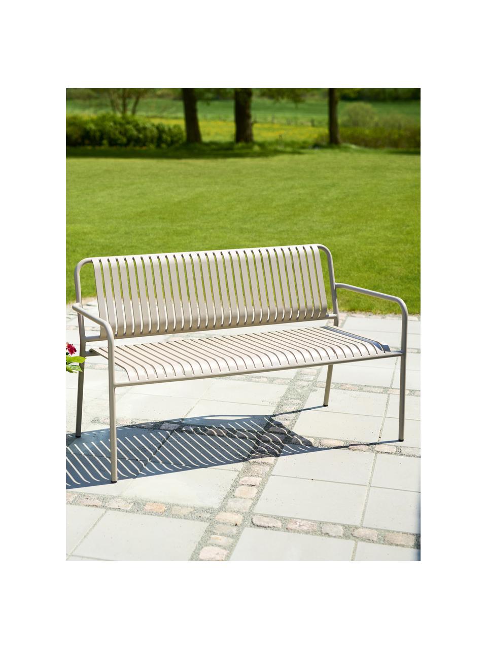 Banco para exterior Fabia, Plástico, Gris claro, An 140 x F 56 cm