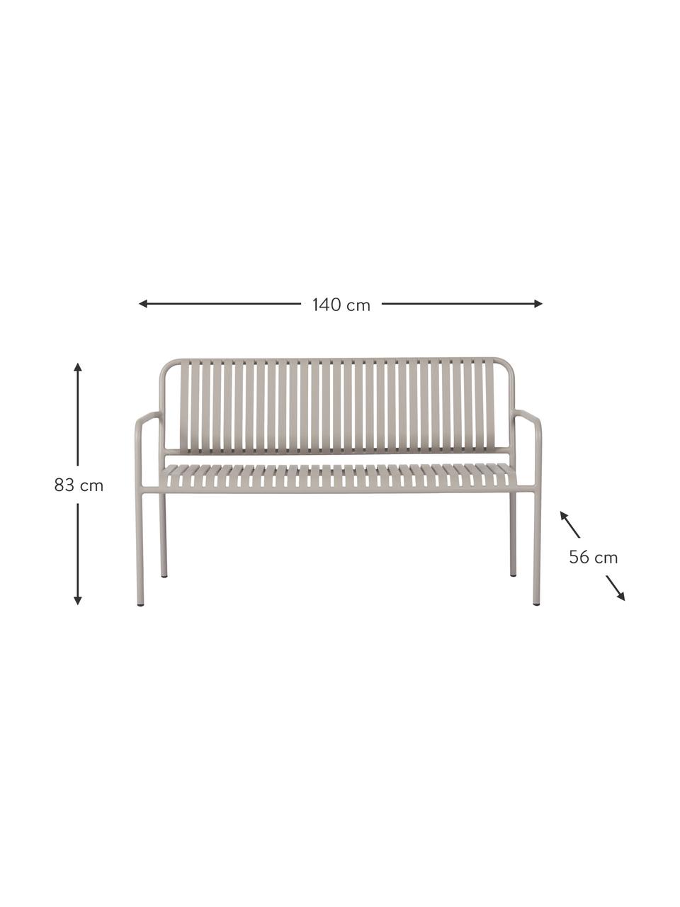 Zahradní lavice Fabia, Umělá hmota, Světle šedá, Š 140 cm, H 56 cm