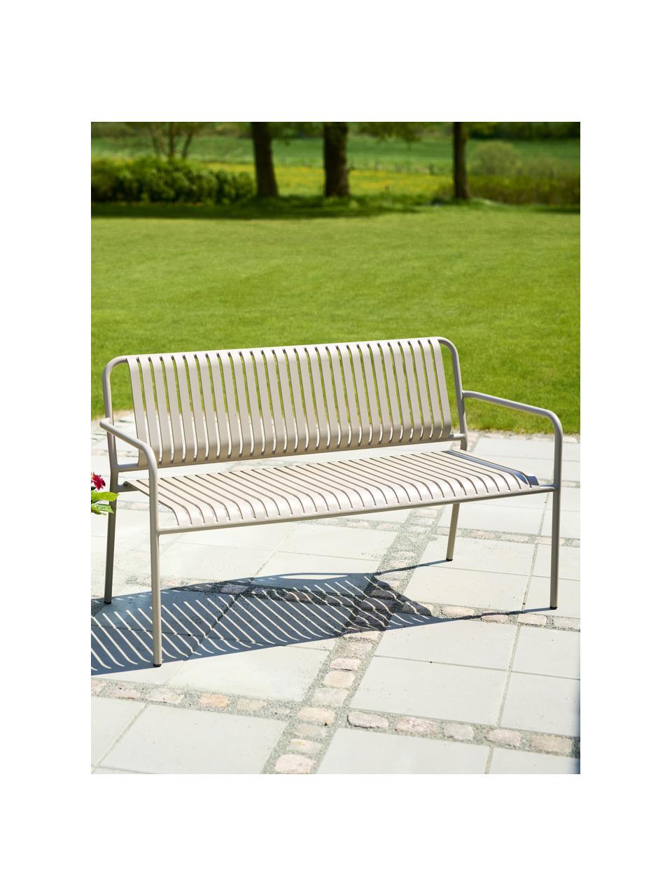 Panca da giardino Fabia, Alluminio, Grigio chiaro, Larg. 140 x Prof. 56 cm