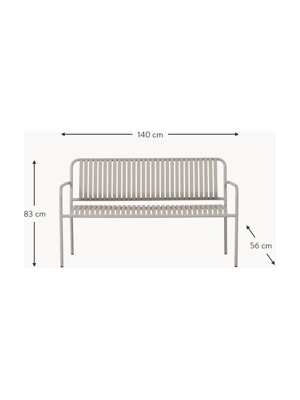 Banco para exterior Fabia, Aluminio, Gris claro, An 140 x F 56 cm