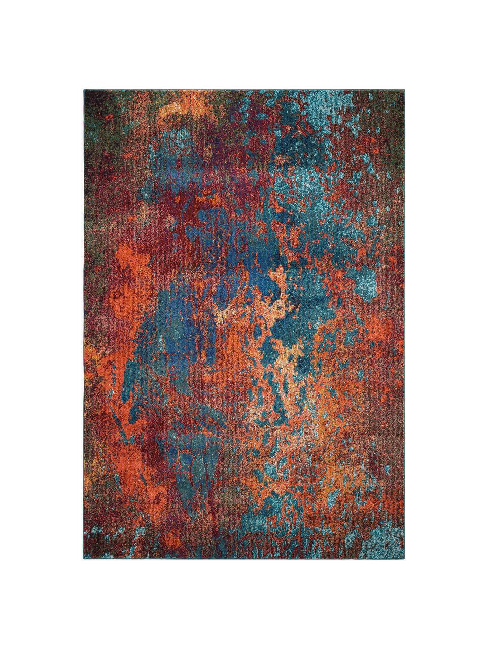 Dizajnový koberec s nízkym vlasom Celestial, Tóny červenej, oranžovej a modrej, Š 120 x D 180 cm (veľkosť S)
