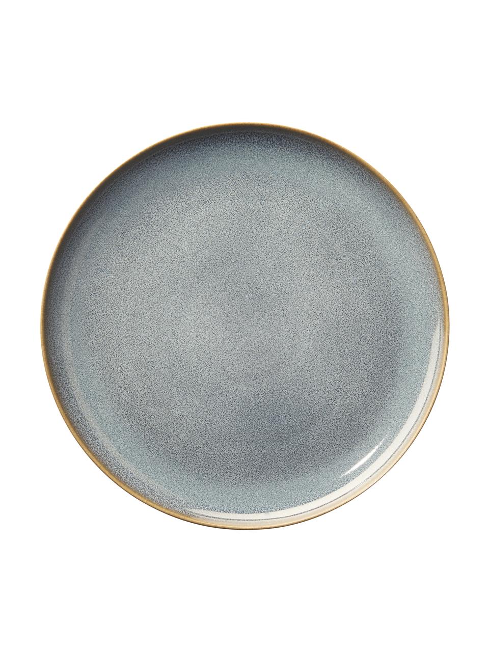 Mělký talíř z kameniny Saisons, 6 ks, Kamenina, Modrá, Ø 27 cm